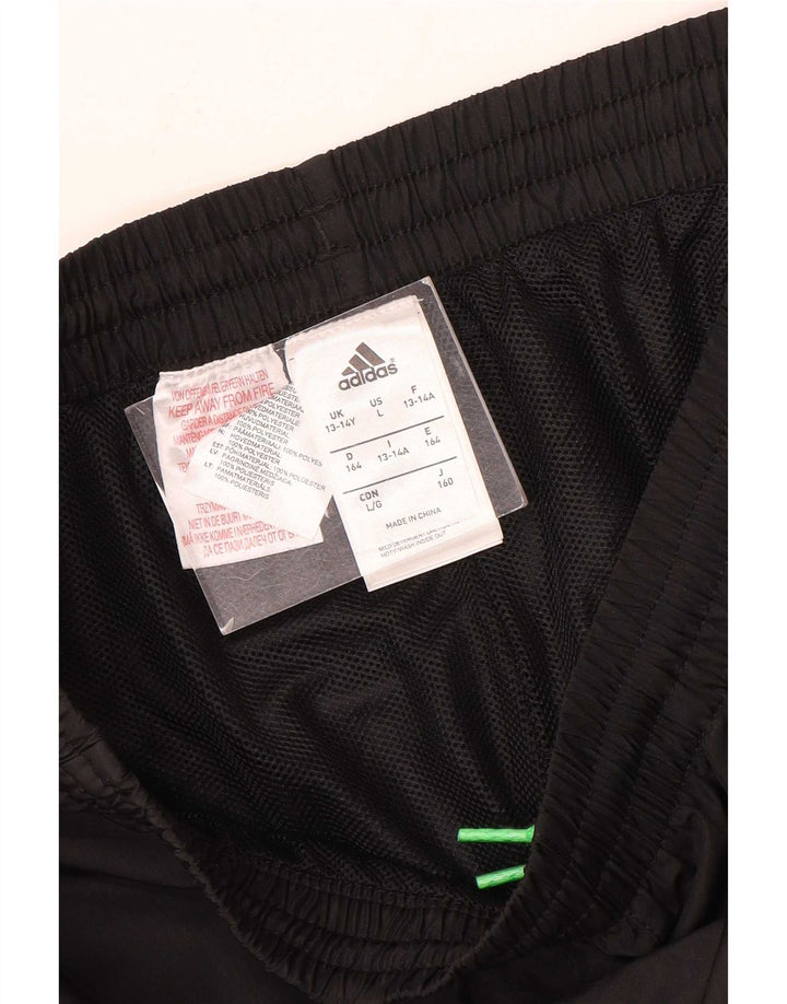 Adidas Drenge Træningsdragt Bukser Joggers 13-14 År Sort Polyester