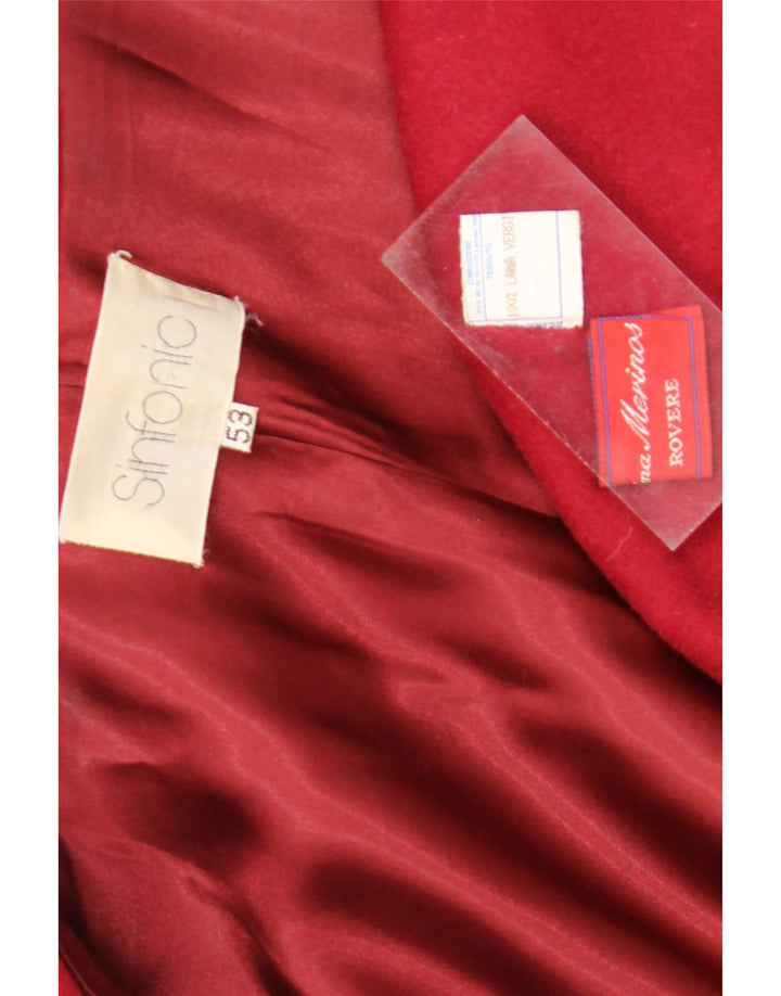 Vintage oversize overfrakke til kvinder IT 53 2XL rød uld