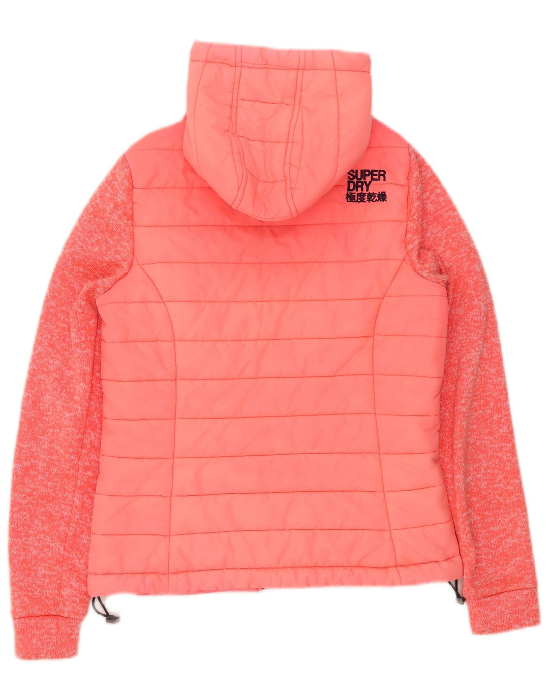 SUPERDRY Womens Hooded Padded Jacket UK 10 Small Pink Polyester
