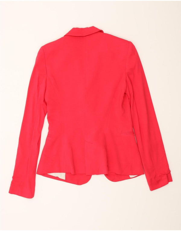 Zara Womens 1 Button Blazer Jacket UK 10 Small Pink Viscose