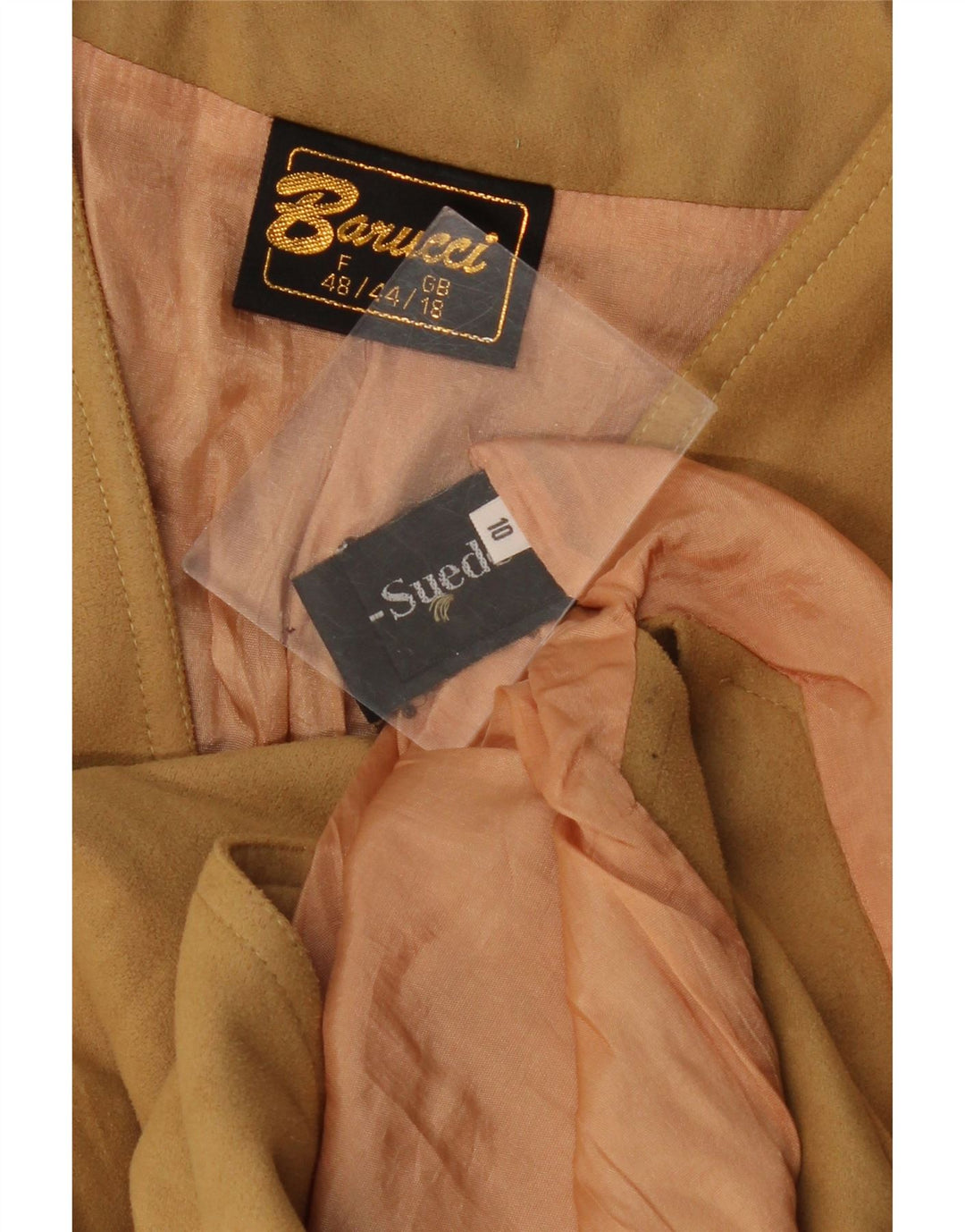 VINTAGE Dame Ruskind Gilet UK 18 XL Beige