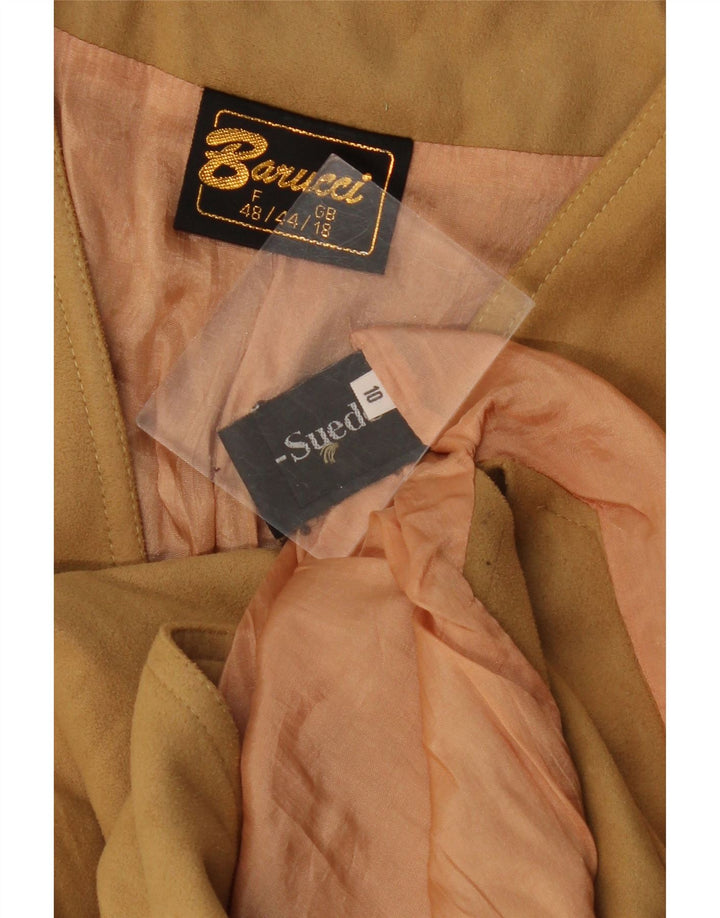 VINTAGE Dame Ruskind Gilet UK 18 XL Beige