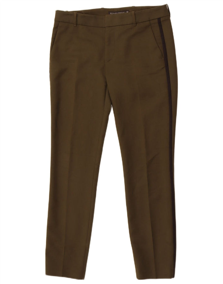 Zara Dame Slim Chino Bukser Medium W28 L29 Khaki Bomuld