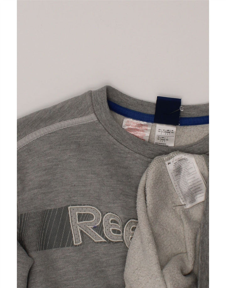 Reebok Boys Grafisk Sweatshirt Jumper 11-12 år Grå bomuld