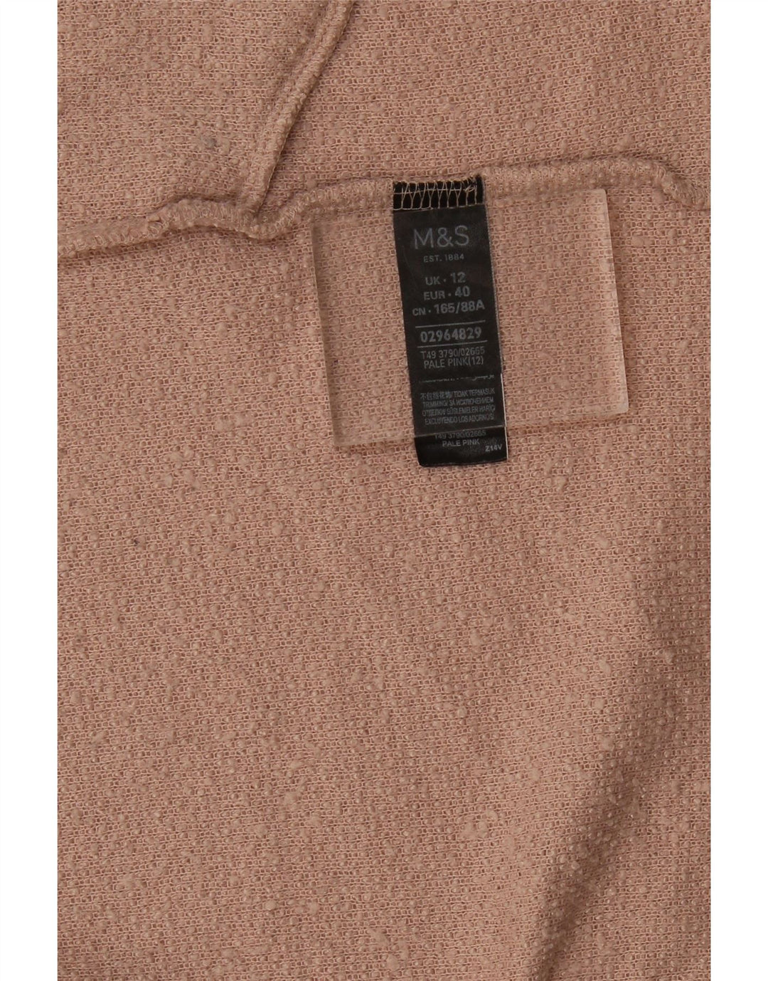 Marks & Spencer Dame Longline Åben Cardigan Sweater UK 12 Medium Pink