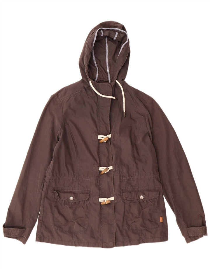 FAT FACE Womens Duffle Jacket UK 12 Medium  Brown Cotton