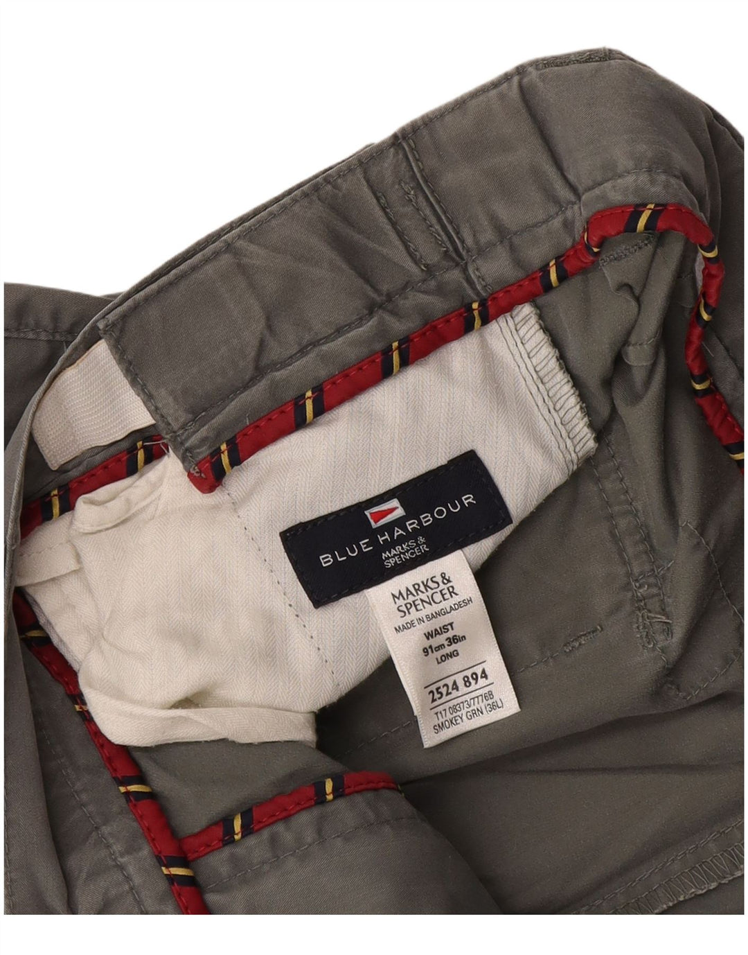 Marks & Spencer Herre Blue Harbor Chino Shorts W36 Large Grå Bomuld