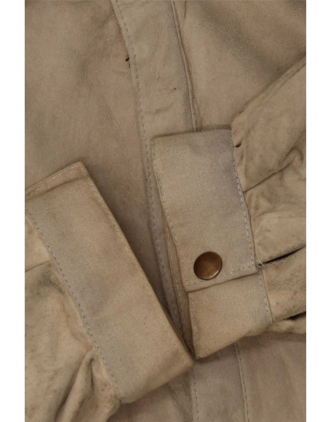 Vintage herre ruskind racerjakke IT 50 Large Beige Colourblock Læder
