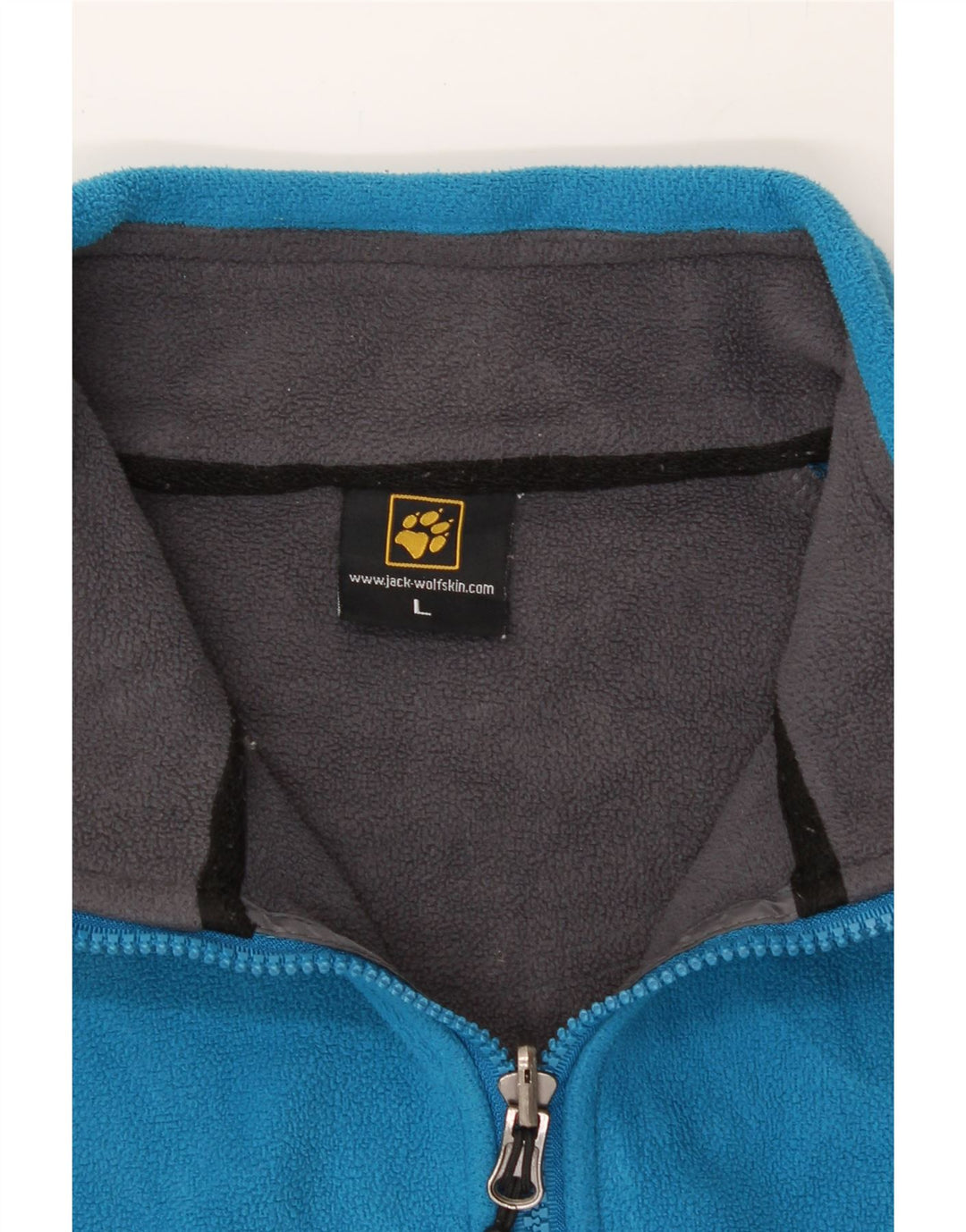 JACK WOLFSKIN Womens Fleece Jacket UK 16 Large Blue Colourblock Polyester Vintage Jack Wolfskin and Second-Hand Jack Wolfskin from Messina Hembry 