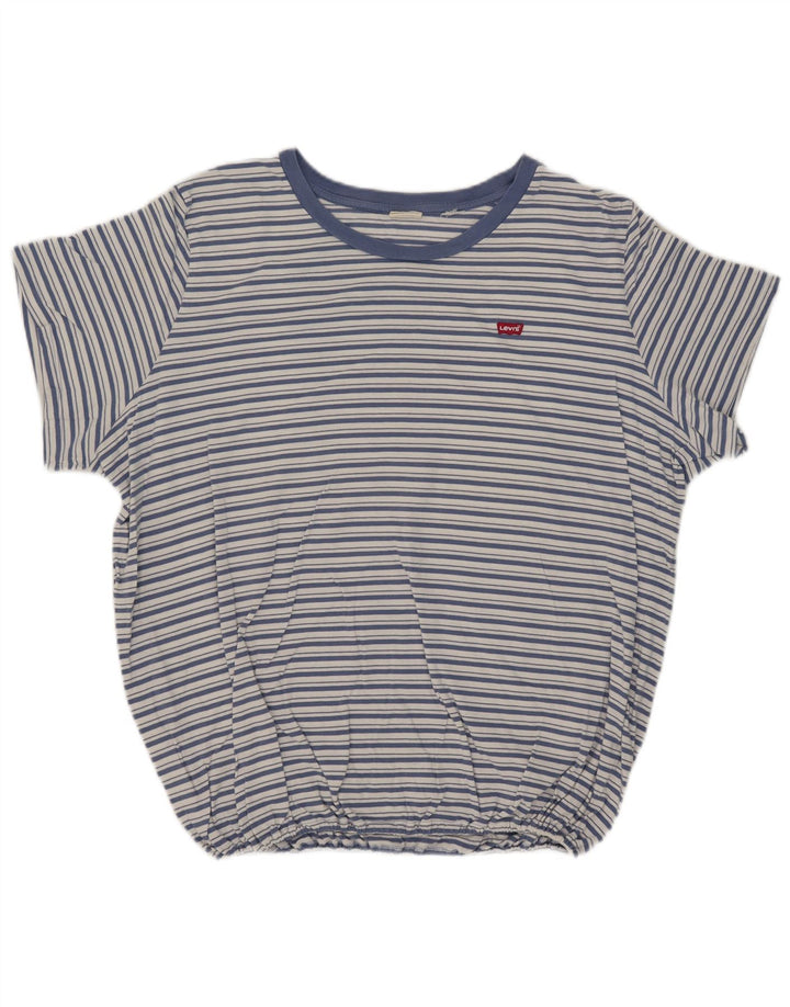 Levi's Herre T-Shirt Top 3XL Blå Stribet