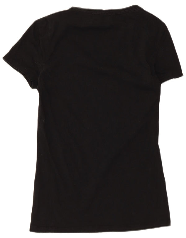 Guess Graphic T-Shirt Top UK 8 Small Black