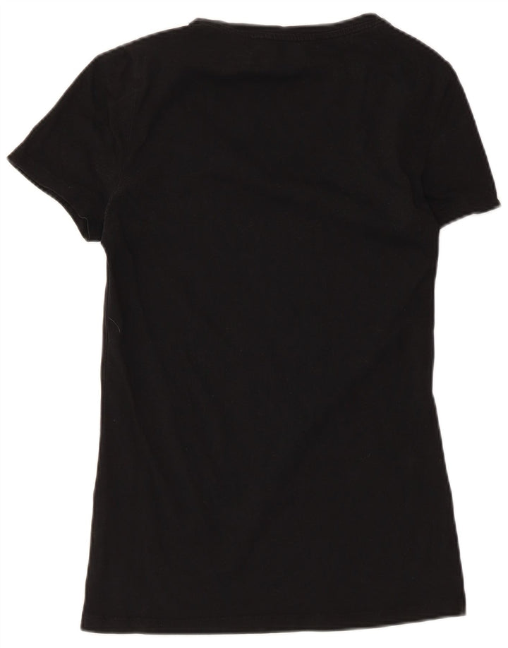 Guess Graphic T-Shirt Top UK 8 Small Black