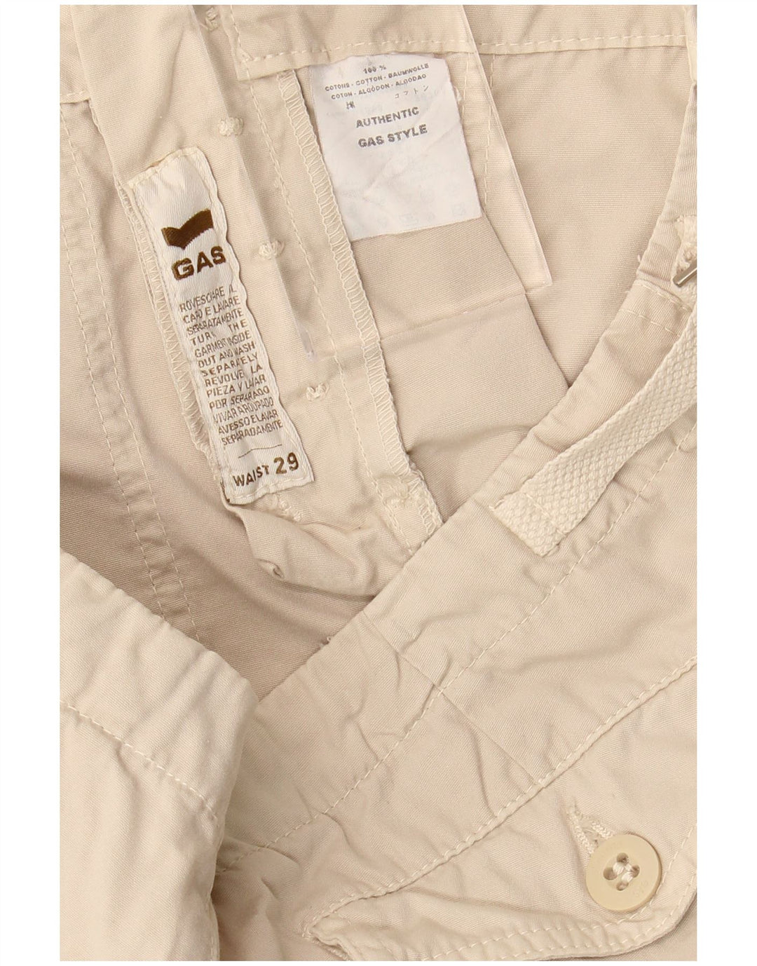 Gas Dame Cargo Cropped Bukser W29 L23 Hvid Bomuld