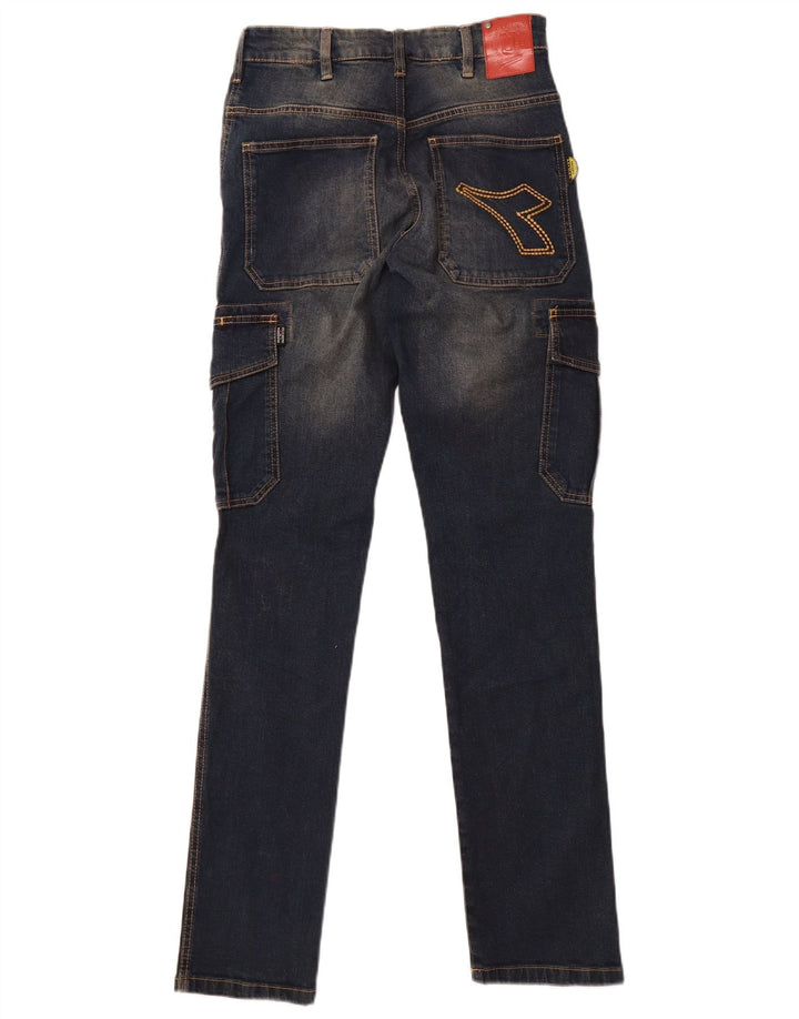 Diadora Dame Cargo Slim Jeans W28 L32 Marineblå Bomuld