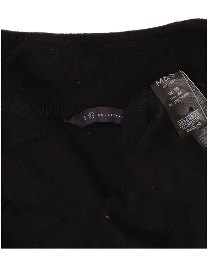 Marks & Spencer Fleecejakke til kvinder UK 16 Stor sort polyester