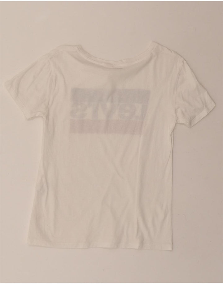 LEVI'S Womens Graphic T-Shirt Top UK 6 XS White Vintage Levi's and Second-Hand Levi's from Messina Hembry 