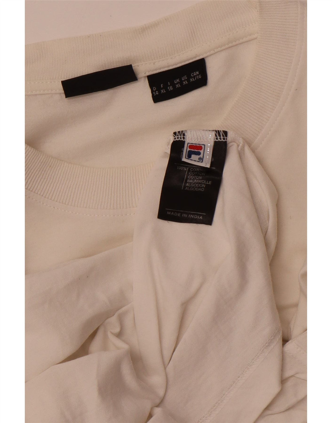 FILA Herre Grafisk T-Shirt Top XL Hvid Bomuld