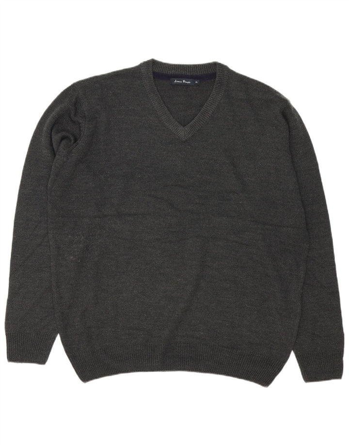 James Pringle Herre V-hals sweater XL Grå Akryl