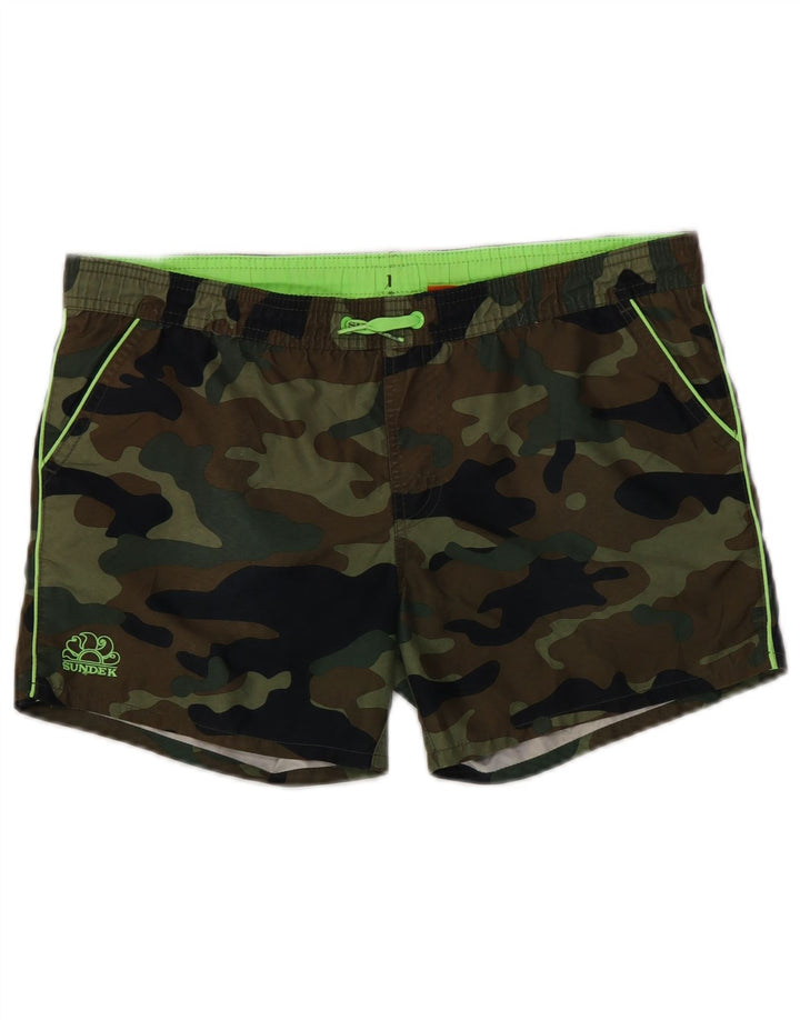 Sundek Herre badeshorts Large Khaki Camouflage Polyester