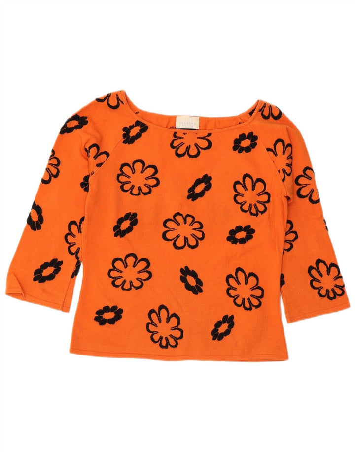 ICEBERG Dame Oversized Top 3/4 ærme IT 44 Medium Orange Floral Viscose