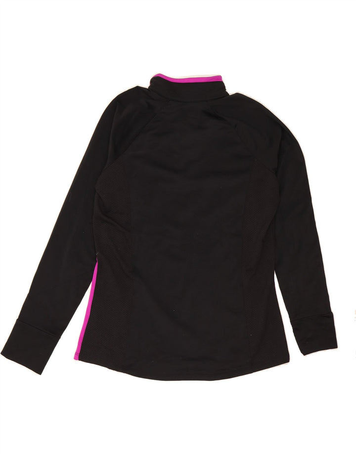 IZOD Womens Zip Neck Pullover Tracksuit Top UK 14 Medium Black Colourblock Vintage Izod and Second-Hand Izod from Messina Hembry 