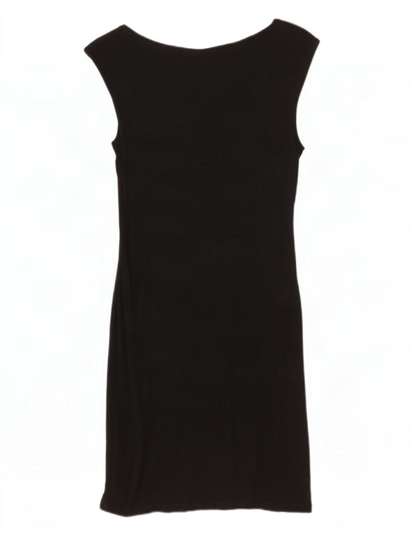 Benetton Womens Sleeveless Bodycon Dress UK 8 Small Black Viscose