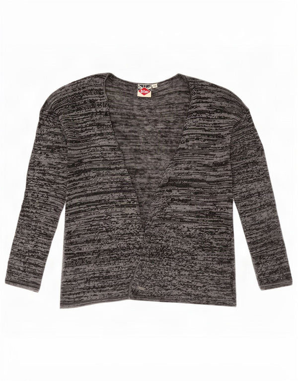 Lee Cooper Womens Open Cardigan Sweater UK 10 Small Grey Flecked