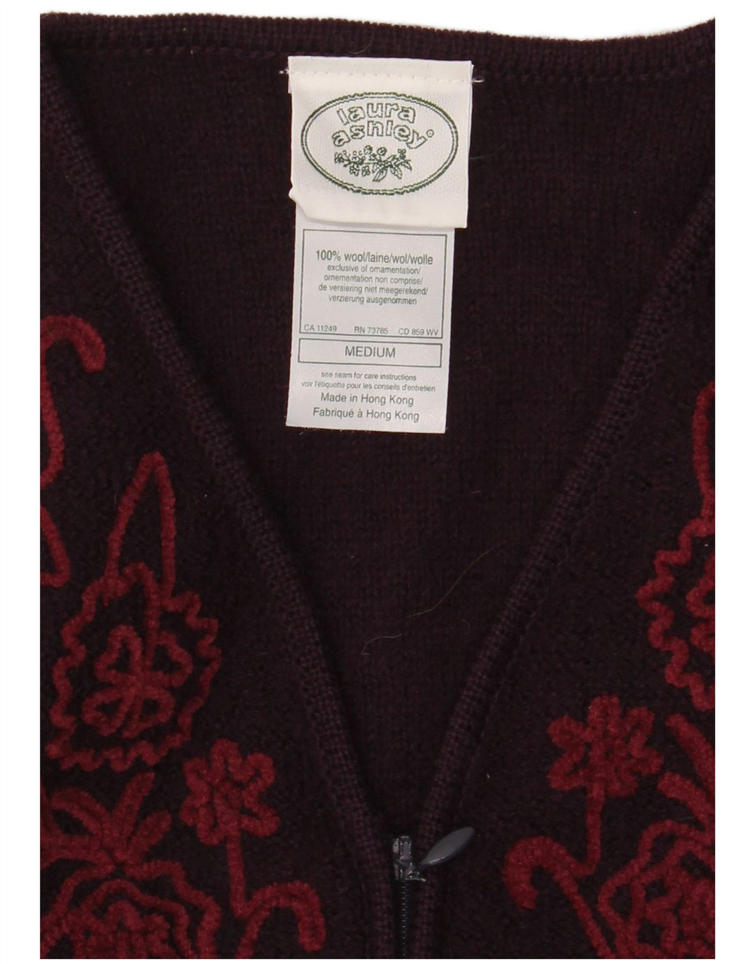 Laura Ashley Dame Cardigan Sweater UK 12 Medium Lilla Blomsteruld