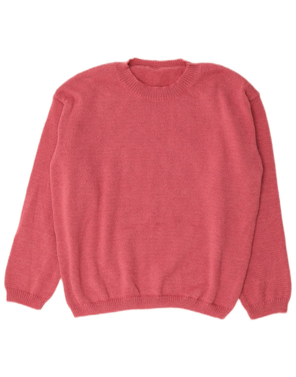 Vintage dame sweater med rund hals DK 14 Large Pink