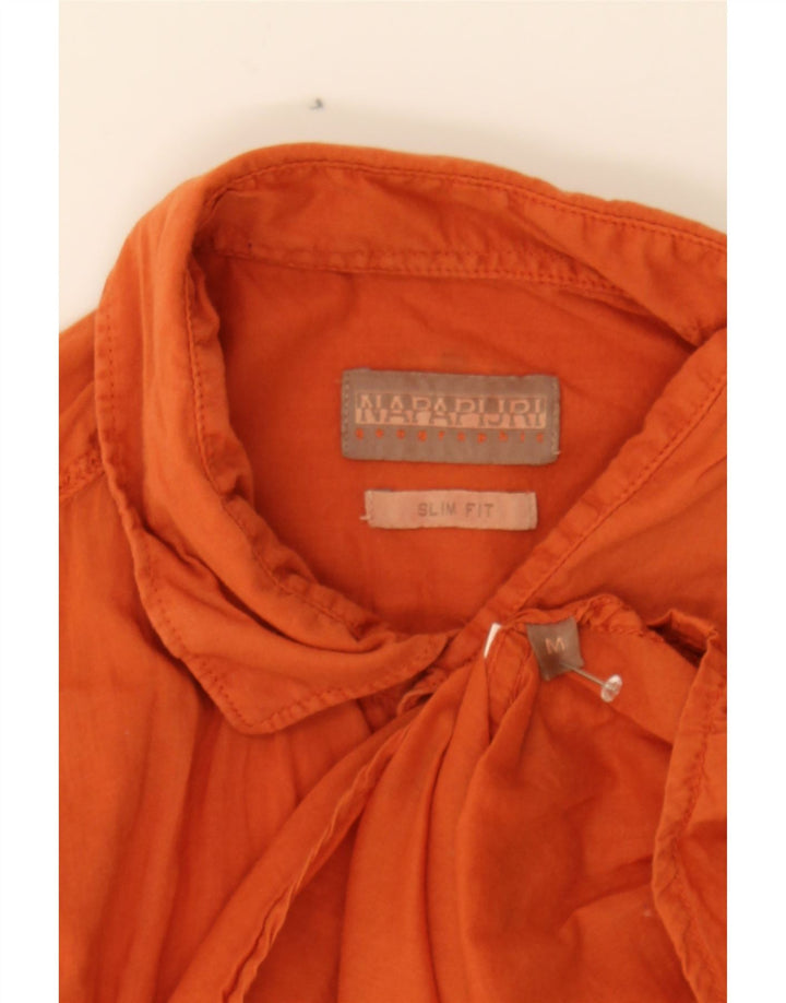 NAPAPIJRI Mens Slim Fit Shirt Medium Orange Vintage Napapijri and Second-Hand Napapijri from Messina Hembry 