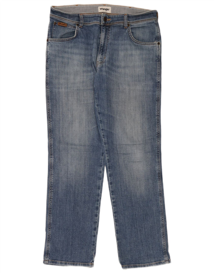 Wrangler Herre Texas Straight Jeans W34 L30 Blå Bomuld
