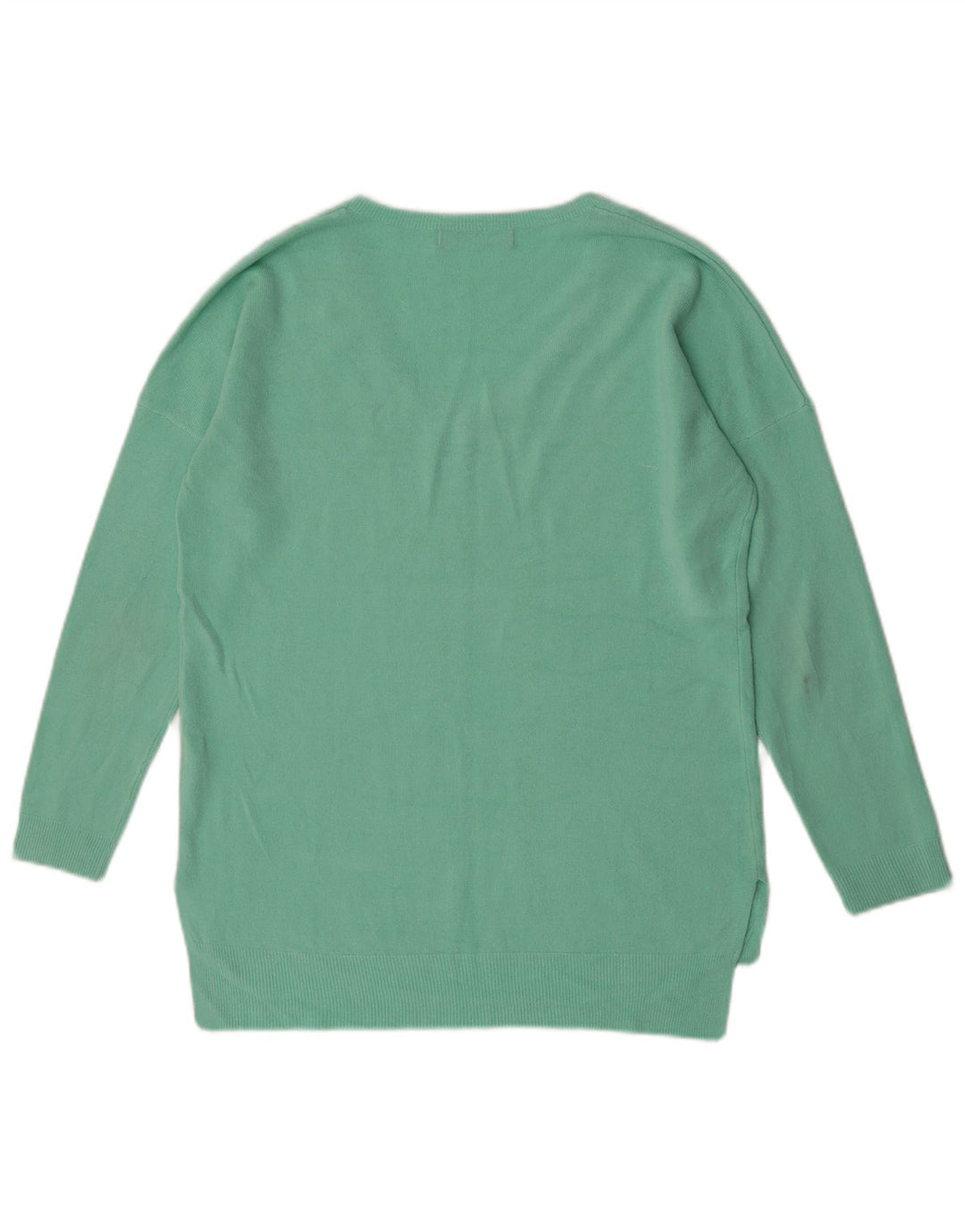 Marks & Spencer Dame V-hals sweater UK 12 Medium Grøn Akryl
