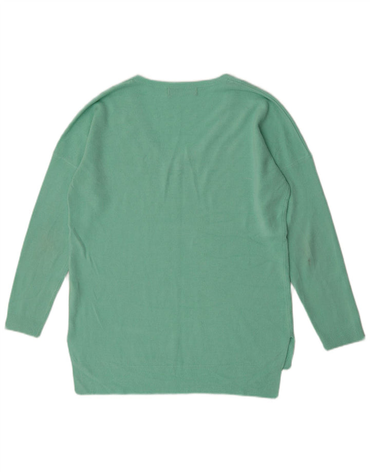 Marks & Spencer Dame V-hals sweater UK 12 Medium Grøn Akryl