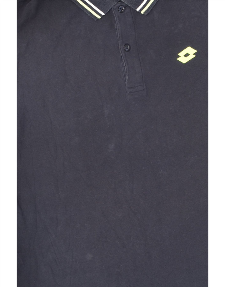 LOTTO Mens Polo Shirt XL Navy Blue Cotton | Vintage Lotto | Thrift | Second-Hand Lotto | Used Clothing | Messina Hembry 