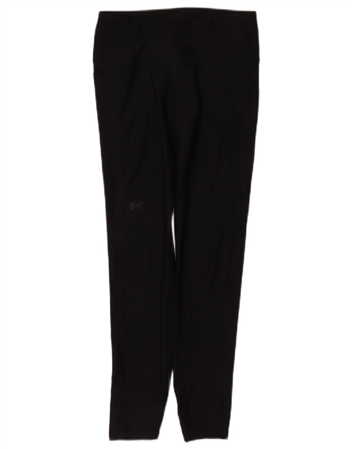 Under Armour Womens Heat Gear Leggings UK 10 Small Black Polyester