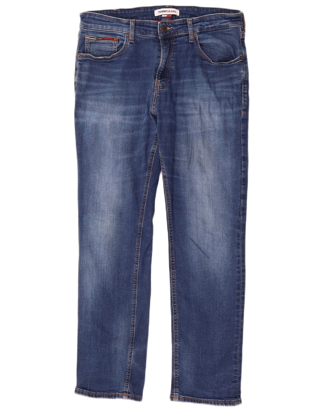 Tommy Hilfiger Herre Straight Jeans W34 L30 Blå Bomuld