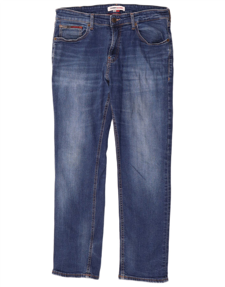 Tommy Hilfiger Herre Straight Jeans W34 L30 Blå Bomuld