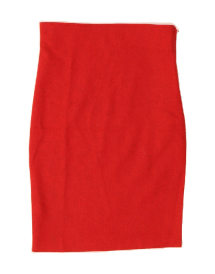VINTAGE Womens Pencil Skirt IT 42 Medium W26 Red Polyamide Vintage Vintage and Second-Hand Vintage from Messina Hembry 