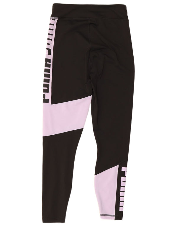 Puma Graphic Leggings til kvinder UK 10 Small Black Colourblock