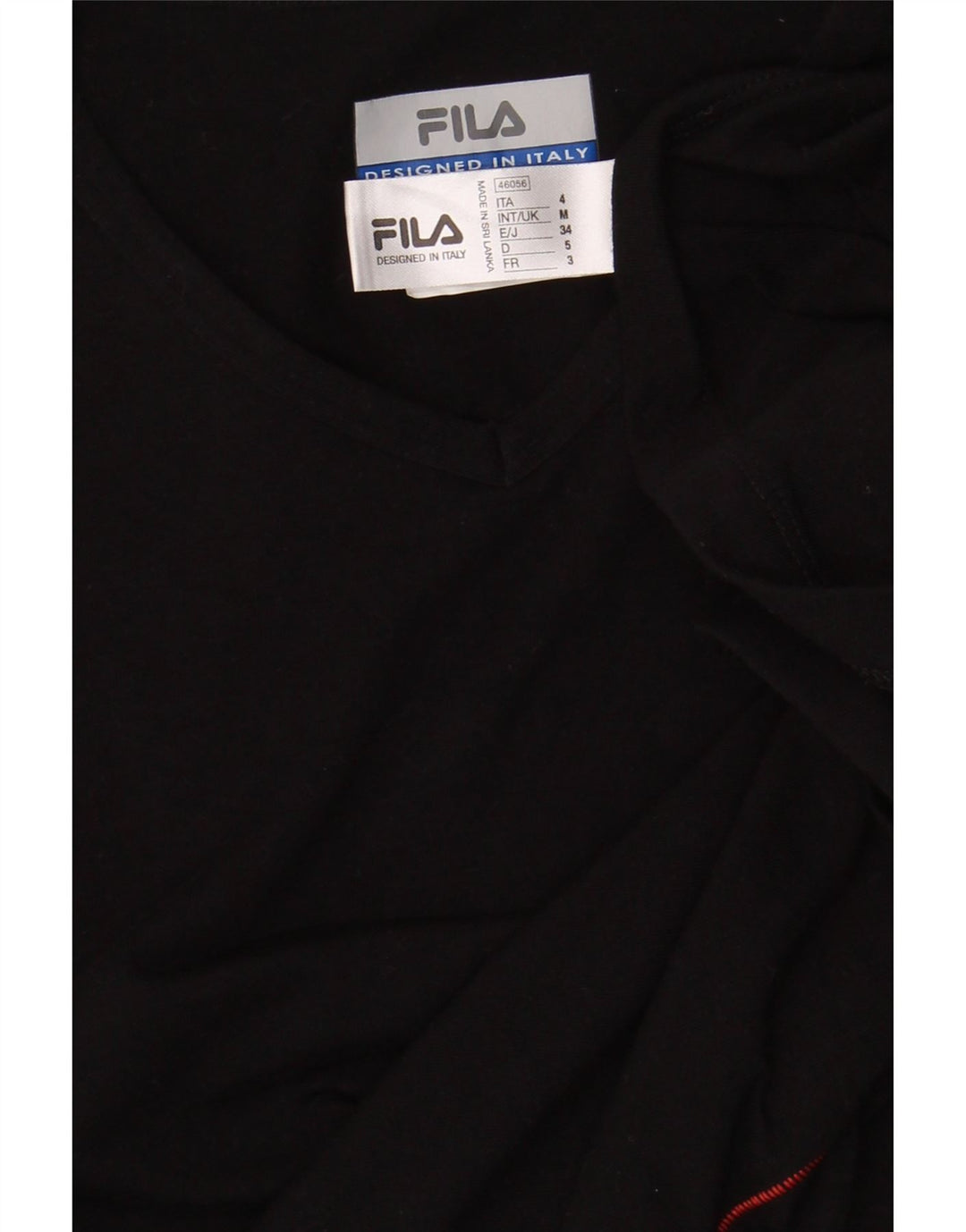 FILA Womens T-Shirt Top UK 12 Medium Black Cotton Vintage Fila and Second-Hand Fila from Messina Hembry 