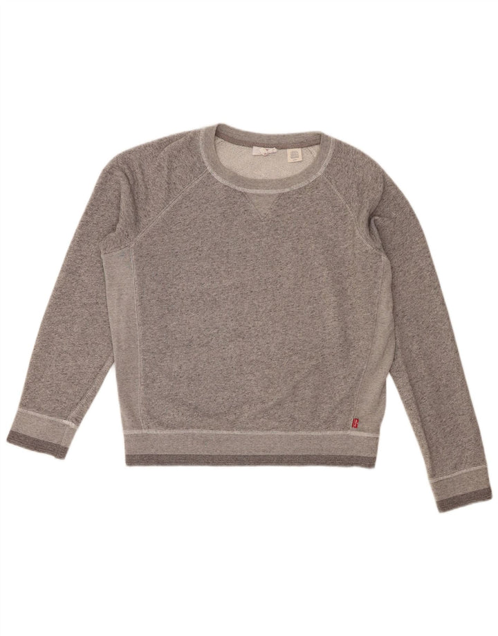 Levi's Dame Oversized Sweatshirt Jumper UK 10 Small Grey Flecked Bomuld