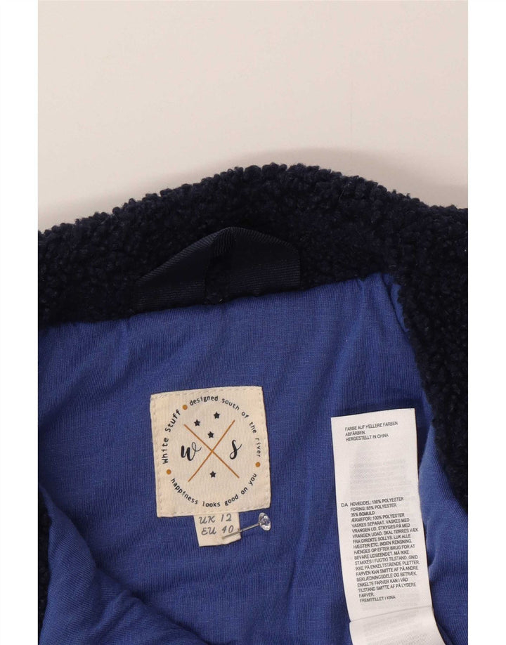 White Stuff Fleecejakke til kvinder UK 12 Medium Navy Blue Polyester