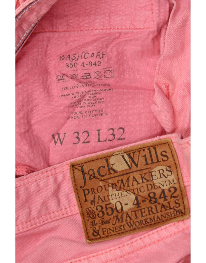 Jack Wills Straight Jeans til mænd W32 L32 Pink Bomuld