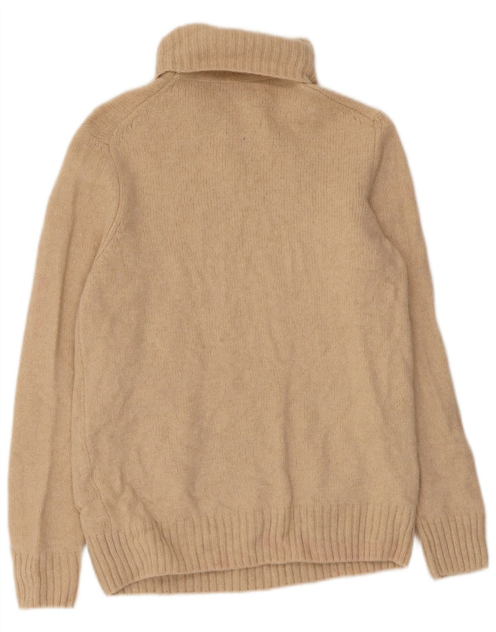 Zara Dame Rullehals Sweater UK 12 Medium Beige Uld