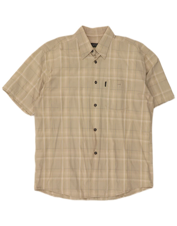 Camel Active Kortærmet Herreskjorte XL Beige Ternet