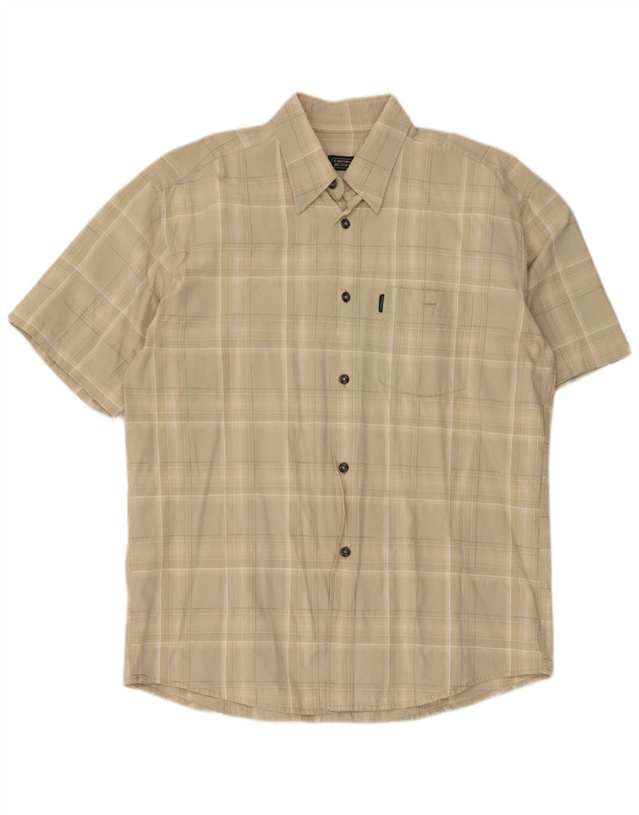 Camel Active Kortærmet Herreskjorte XL Beige Ternet