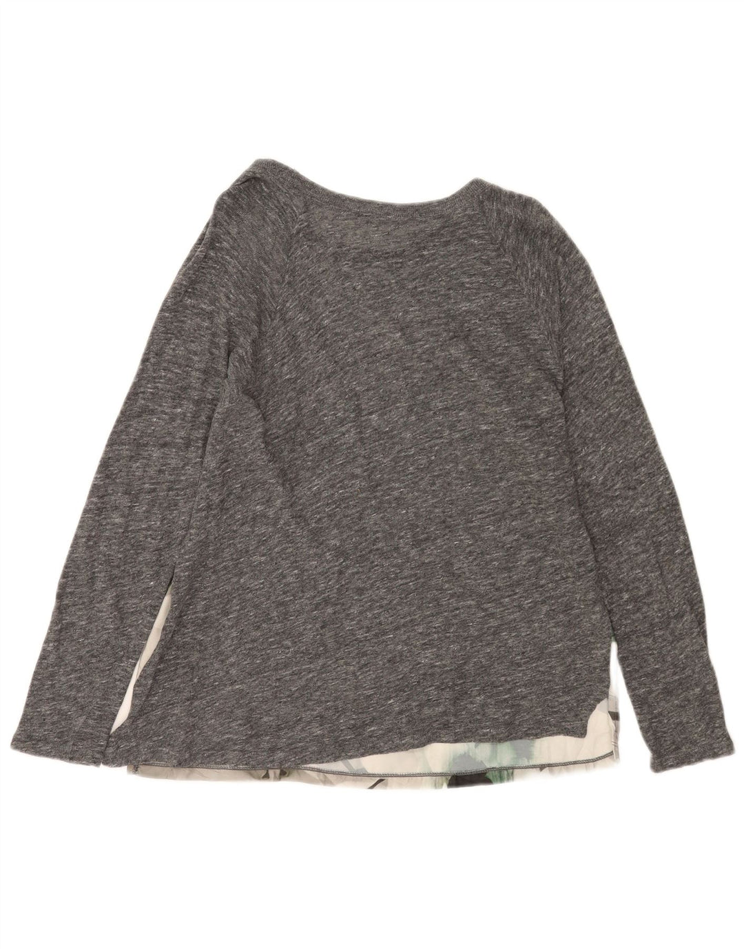 Zara Dame Bluse Top UK 16 Stor Grå Blomster