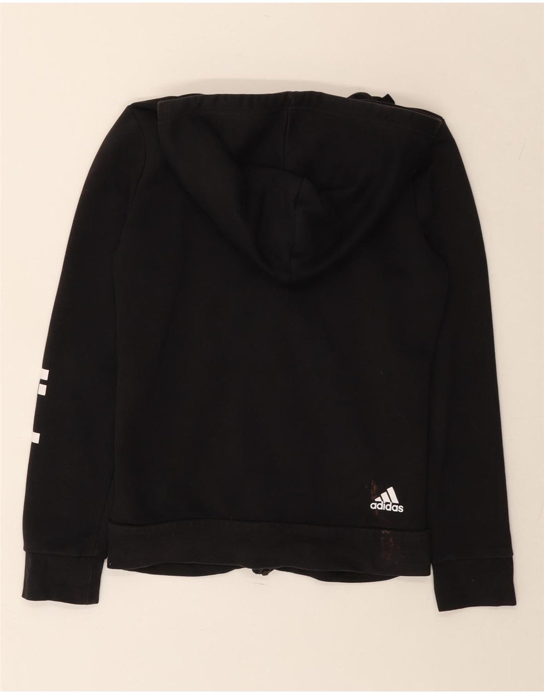 ADIDAS grafisk hættetrøje til kvinder med lynlås UK 12 Medium Black