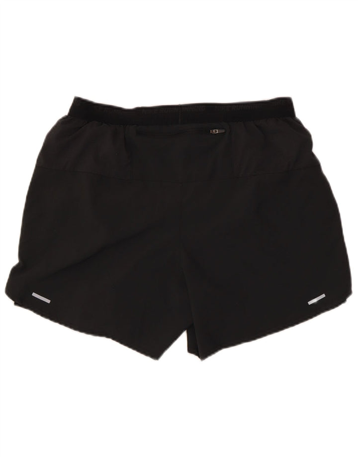 Nike Dame Dri Fit grafiske sportsshorts UK 14 Medium Sort