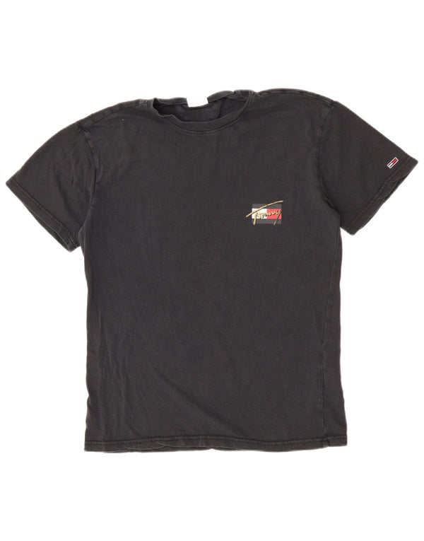Tommy Hilfiger Herre grafisk T-shirt Top Lille sort bomuld